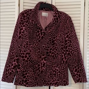 Susan Graver Animal Print Jacket 2X